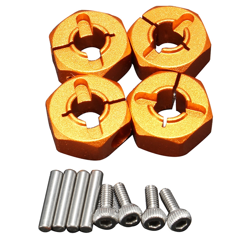 1/10 Scale 12x6mm Orange Hexagonal Aluminum Alloy Anti-loosening Combination RC Car Parts