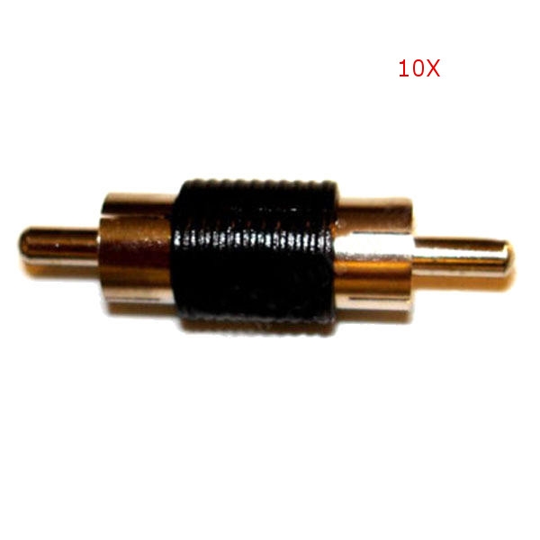 10PCS Male To Male RCA Adapter Connector
