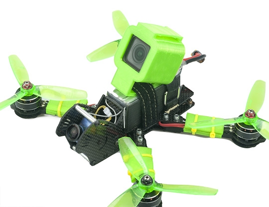 RJX Mini Camera Mount TPU Protective Case 3D Printed for FOXEER BOX 4K FPV RC Racing Drone Black Green