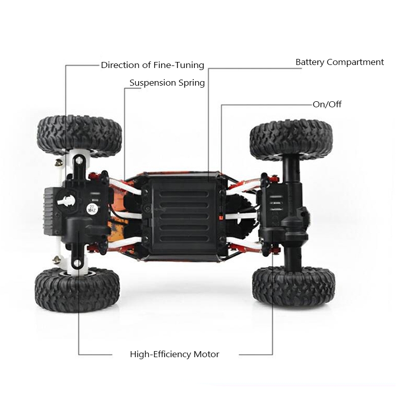 699-83 1/18  RC Car 4WD 27MHZ Rock Crawler Rally Climbing Remote Control 4x4 Off-Road Vehicle Toys