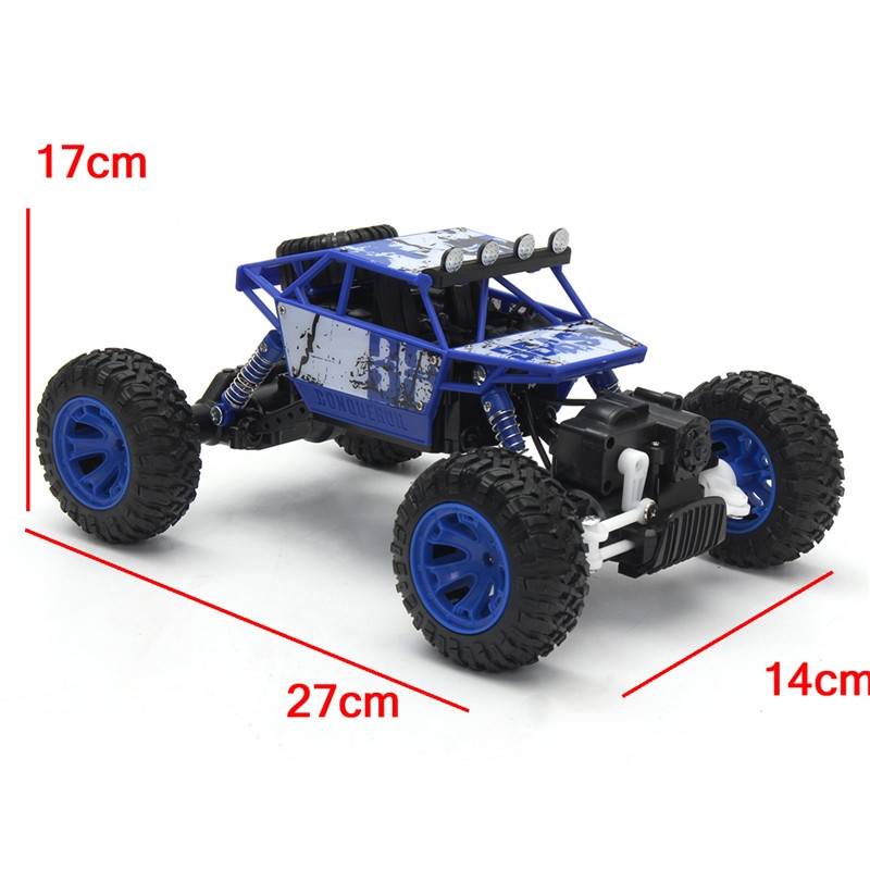 LQB801 Blue Color 1/18 2.4G 4WD RC Racing Car Bigfoot Double Motor Drive Off-Road Vehicle Buggy Toys