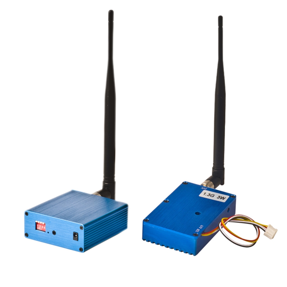 1.3G 3W 3000mW PAL/NTSC AV Wireless VTX FPV Transmitter Receiver Combo for RC Drone