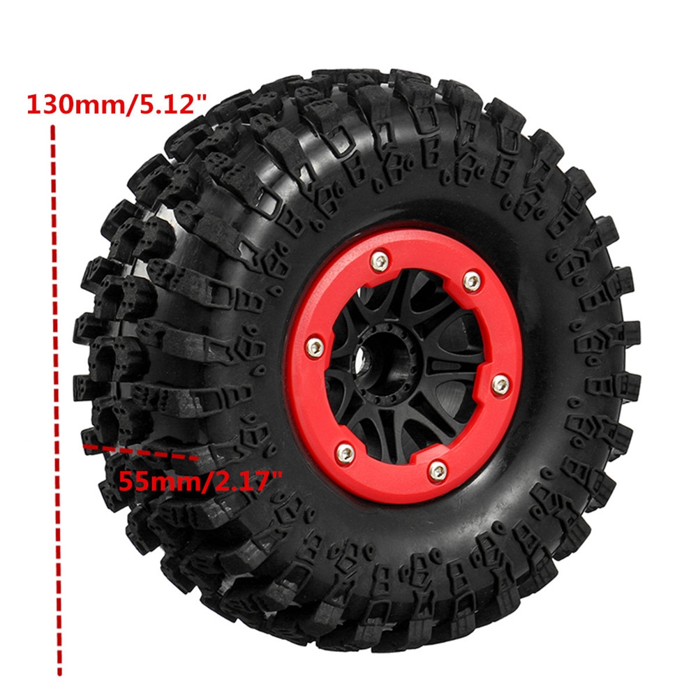 4pcs 2.2 Inch Rim Rubber Tyre Tire RC Car Wheel For 1/10 Crawler Axial