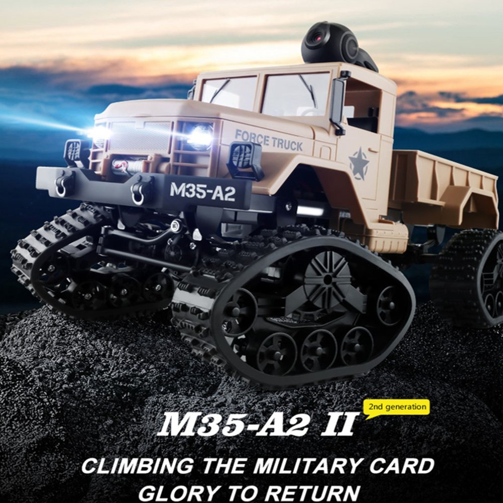 Fayee FY001 1/16 2.4G 4WD Rc Car 720P 0.3MP WIFI Brushed Off-road Military Truck W/ LED Light