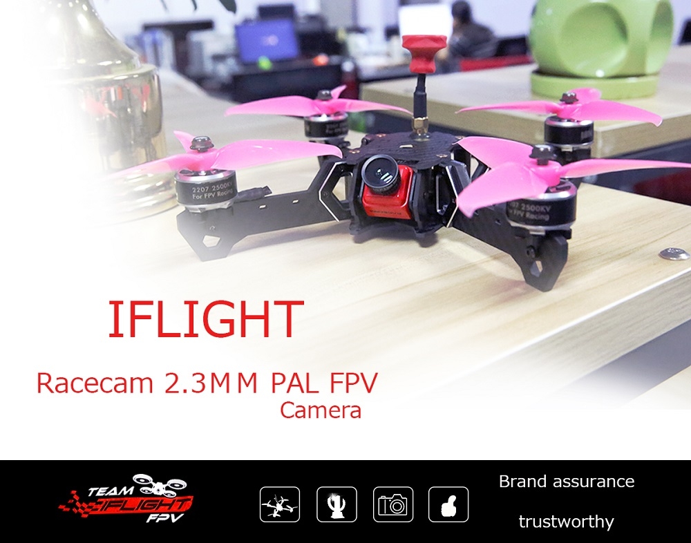 iFlight RaceCam R1 2.3mm Lens Mini 1/3 CCD Sensor 600TVL IR Blocked FPV Camera Red NTSC/PAL