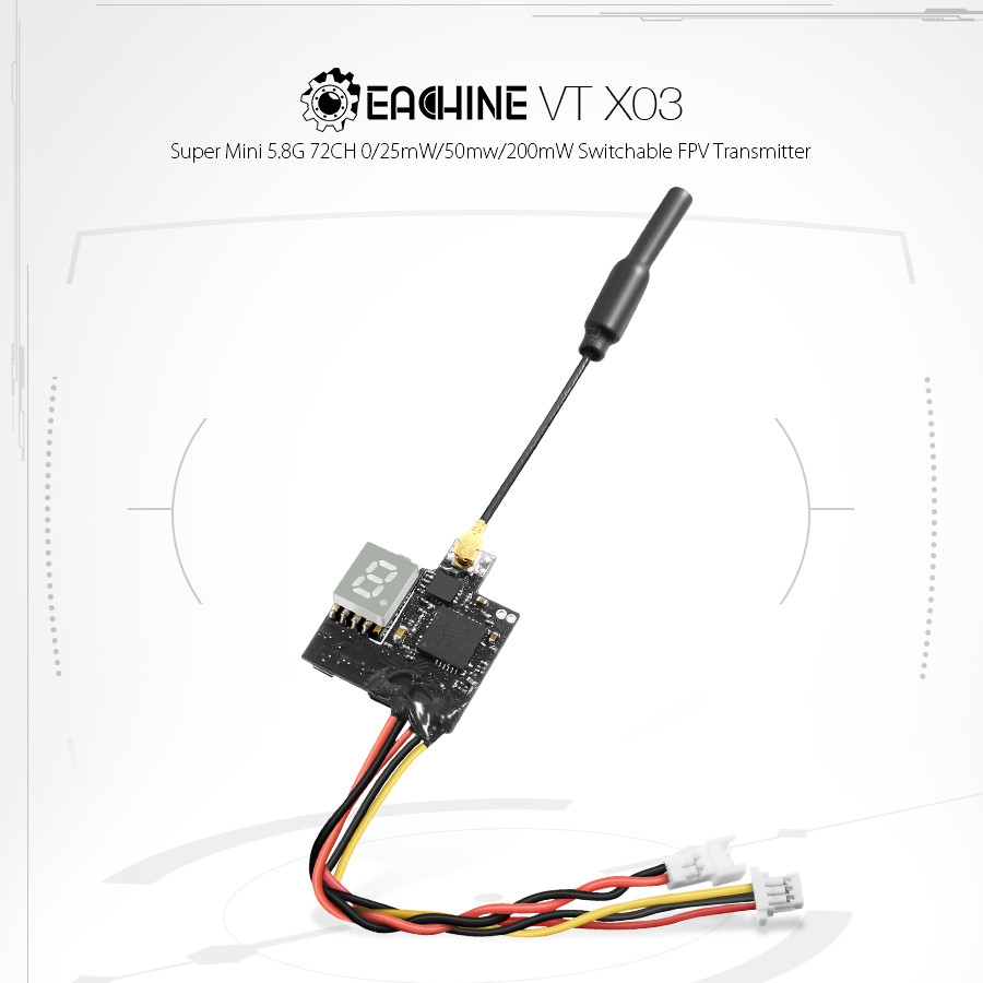 Eachine VTX03+R051 5.8G 72CH 0/25mW/50mw/200mW Switched FPV VTX RX Combo For Android IOS Smartphone
