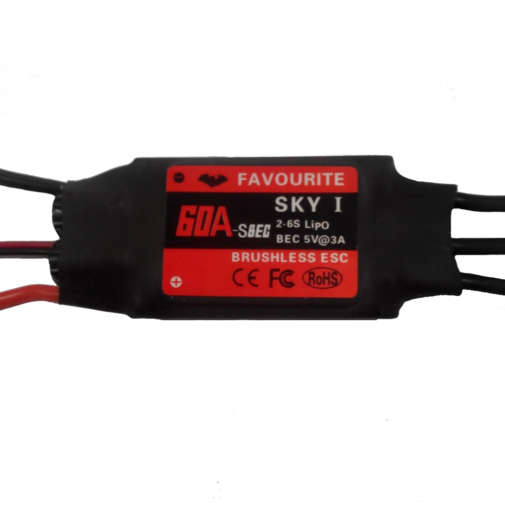 Favourite FVT Sky Series 60A 2-6S Brushless ESC With 5V 3A SBEC For RC Airplane