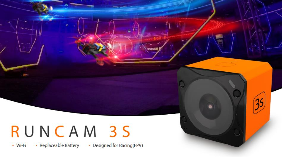 Runcam 3S WIFI 1080p 60fps WDR 160 Degree FPV Action Camera Detachable Battery for RC Racing Drone