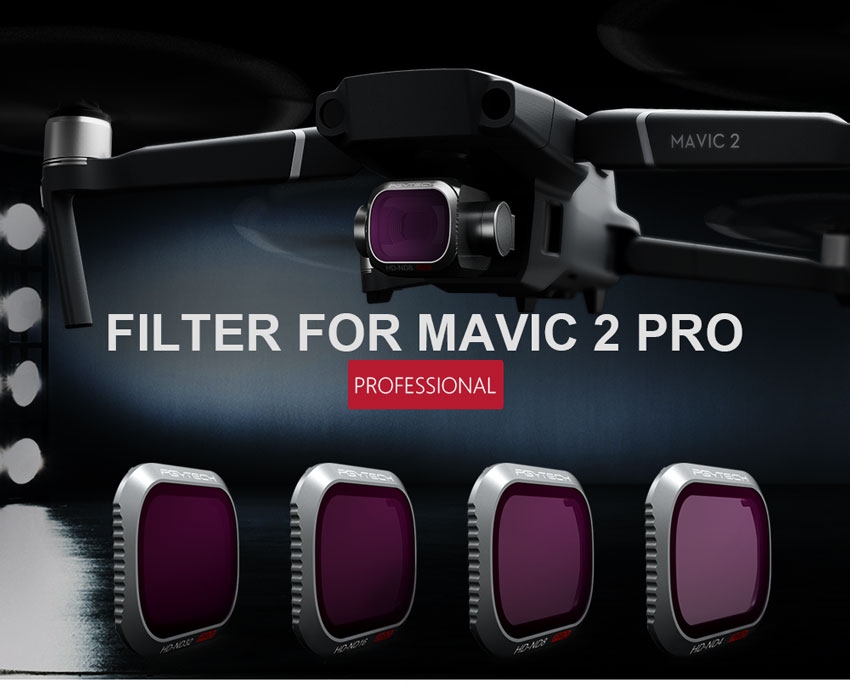 PGYTECH Professional Camera Lens Filter Kit Combo ND8 ND16 ND32 ND64 4Pcs for DJI Mavic 2 Pro Drone