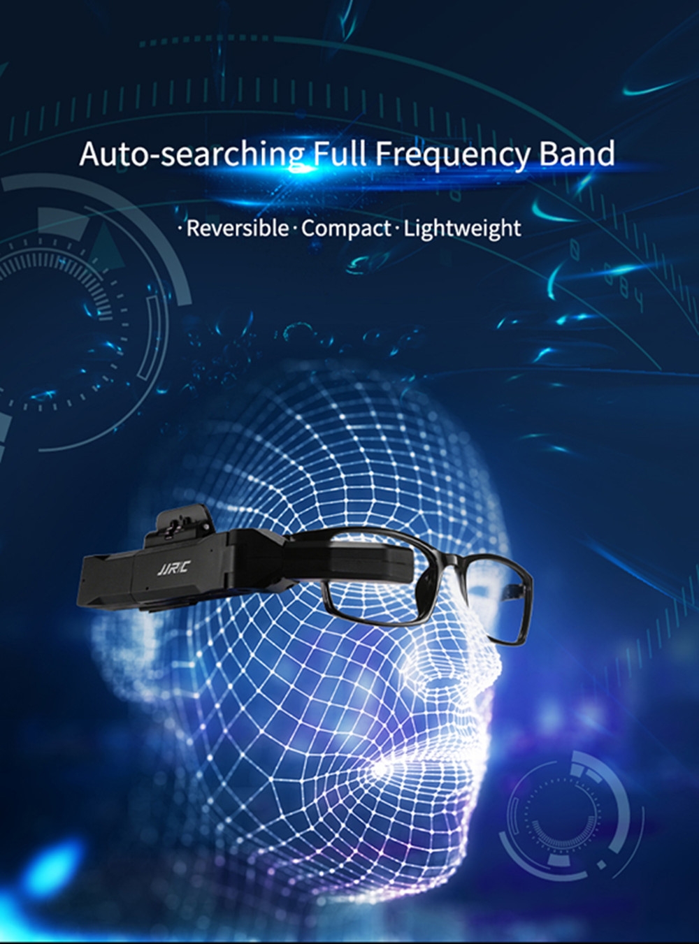 JJRC FPV-003 5.8GHz 40CH Full Frequency Band Auto-searching FPV Goggles Monocular Glasses w/ Battery