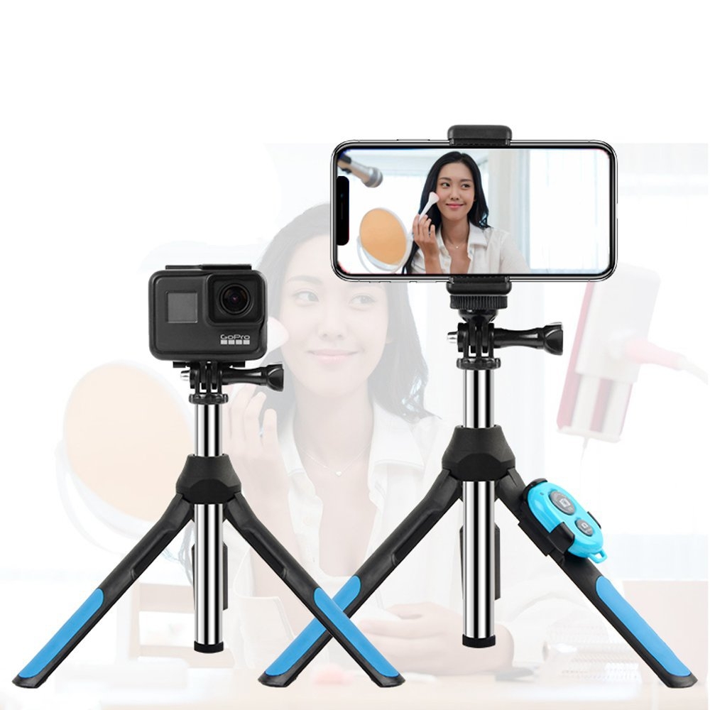 RUIGPRO 2 in 1 Bluetooth Extendable Folding Tripod Selfie Stick For Gopro Action Camera Mobile Phone