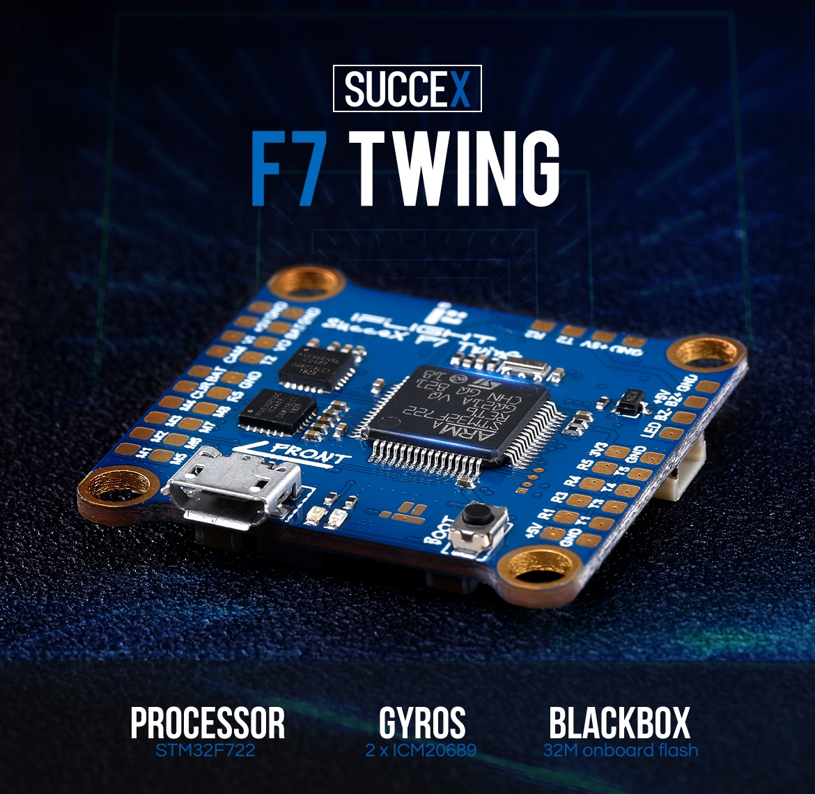 iFlight SucceX F7 TwinG STM32F722RET6 Flight Controller W/ OSD Dual ICM20689 Gyro Blackbox