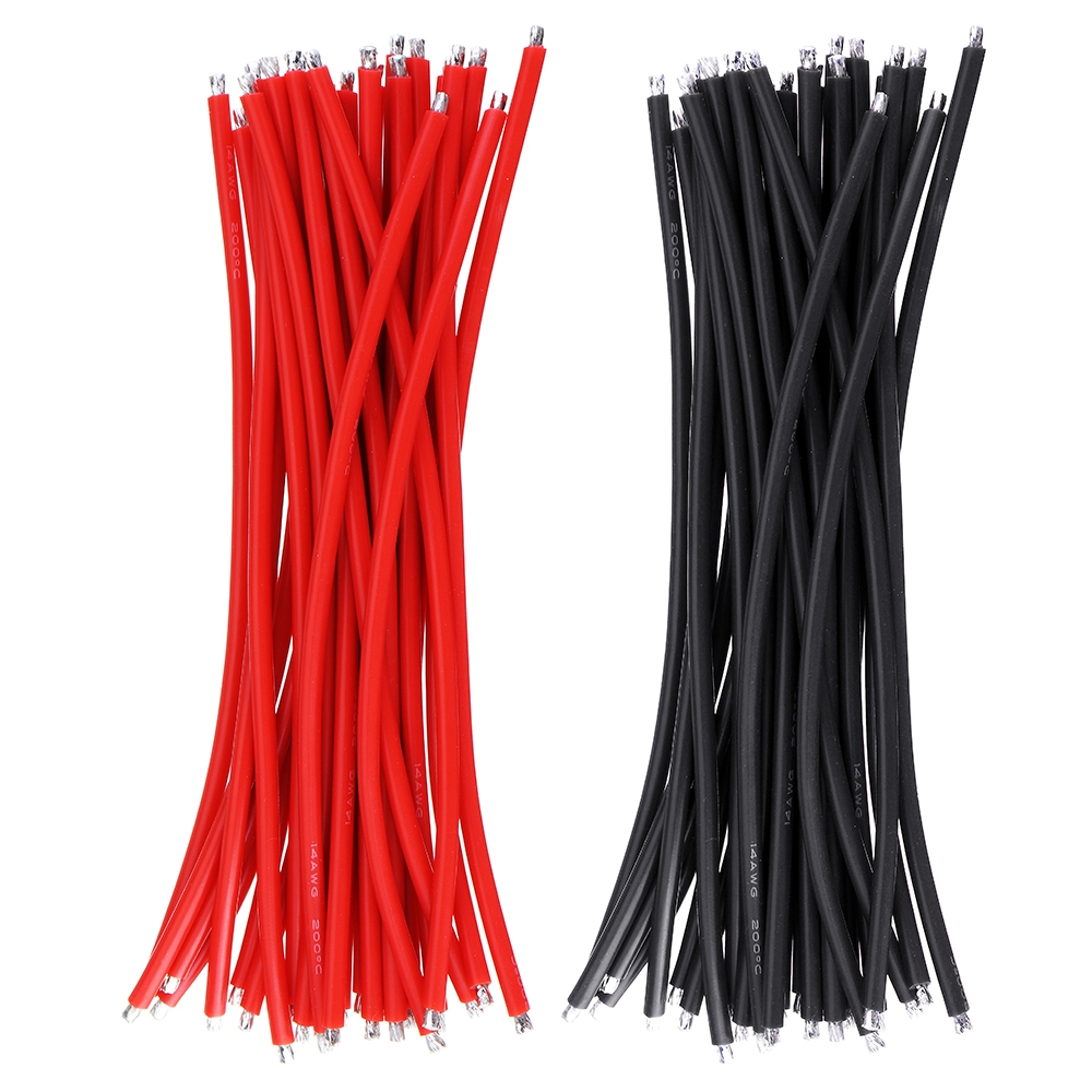 25Pcs 15CM 14AWG Silicone Wire Cable Black Red for FPV RC Airplane Model