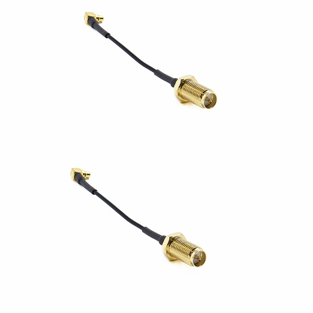 2PCS GEPRC MMCX-Straight to RP-SMA Female/MMCX-90 Degree to SMA Female RF Connector Adapter Cable for Video Transmitter/VTX