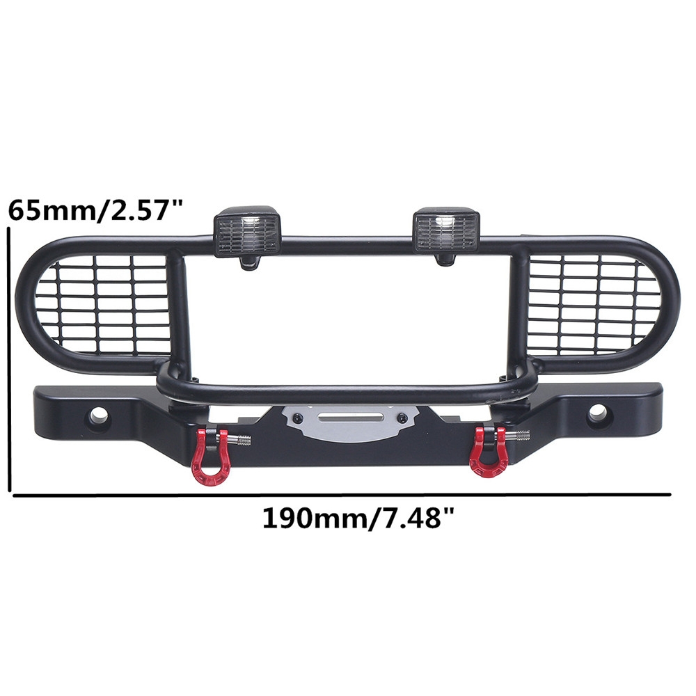 1 Set Metal Front Bumper With Light for 1/10 Scale RC Crawler Car Traxxas TRX4 TRX-4