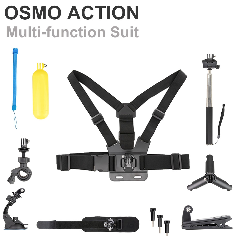 Self-timer Extension Rod Tripod Hand Strap Accessories Kits For DJI Osmo Action Multi-function Suit