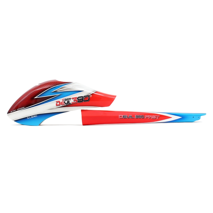 ALZRC - Devil 380 FAST Fiberglass Red Blue Painting Canopy Set For Helicopter