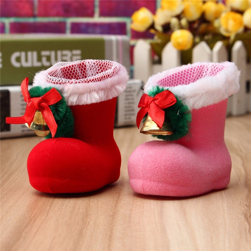 Xmas Santa Boot Shoes Stocking Christmas Tree Decoration Hanging Candy Gift