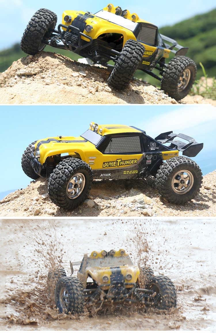HBX 12891 1/12 4WD 2.4G Waterproof Hydraulic Damper RC Desert Buggy Truck with LED Light