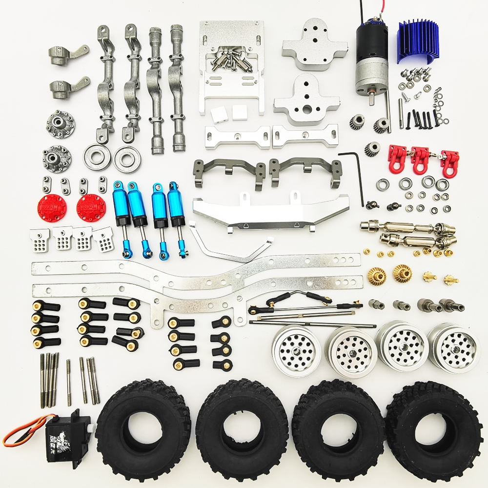 1/10 Upgraded Metal RC Car Chassis Unassembled Kit for Off-Road Truck Vehicles DIY Parts