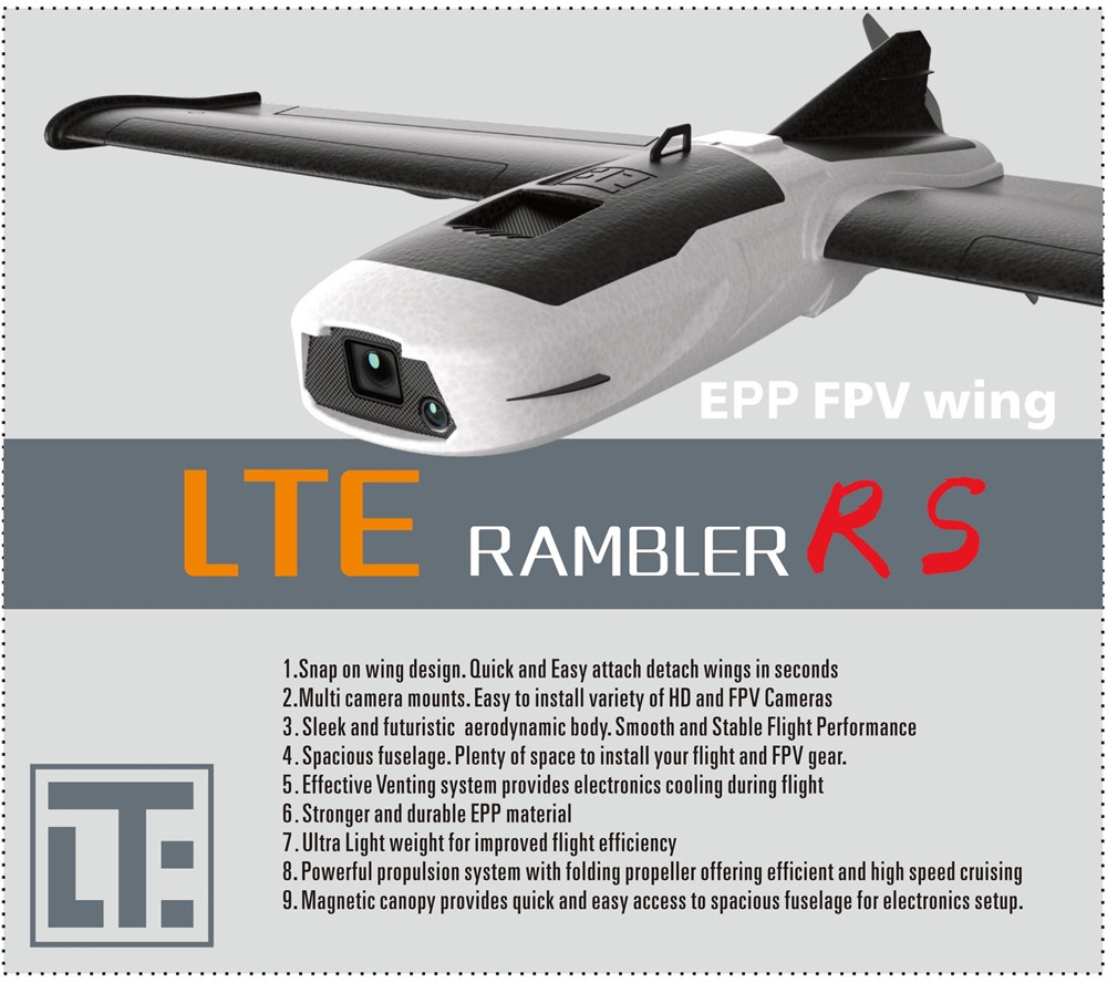 LTE Rambler RS EPP 1000mm Wingspan FPV RC Airplane Fixed Wing PNP
