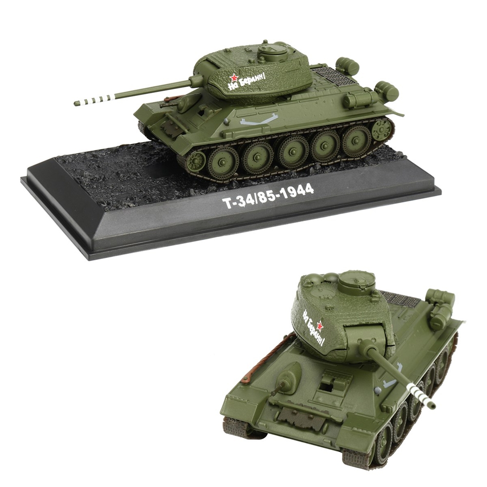 1:72 WWII Russian T-34/85 1944 Tank Model Diecast Model Tank Kid Adult Collection Gift
