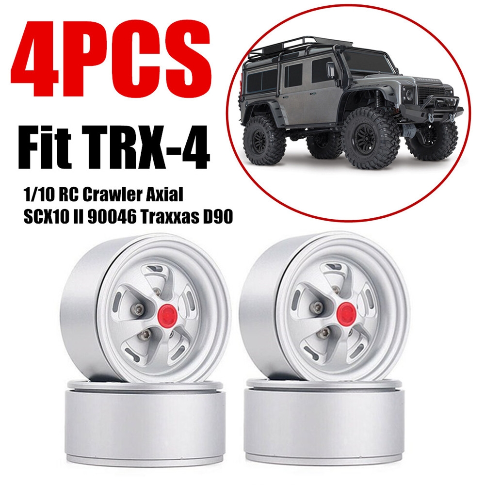4PCS 1.9 Inch Beadlock Rim Metal Wheel for 1/10 RC Car Axial SCX10 90046 Tr1axxas T-RX-4 D90