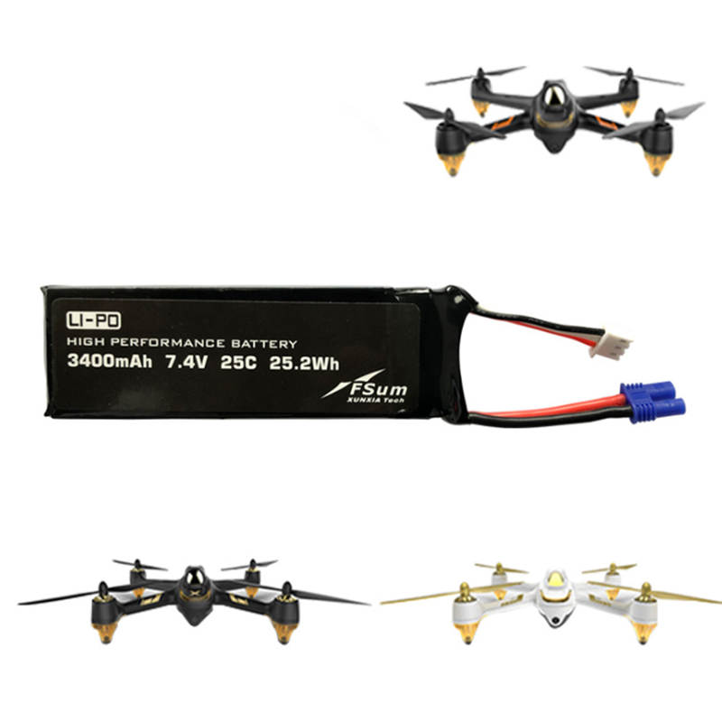 Upgraded 7.4V 3400mAh 25C Lipo Battery for Hubsan 501S 501A 501M RC Drone Quadcopter