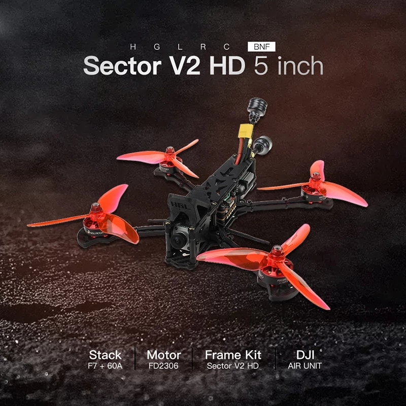 HGLRC Sector V2 HD 5 inch FPV Racing Drone 4S/6S with DJI AIR UNIT PNP