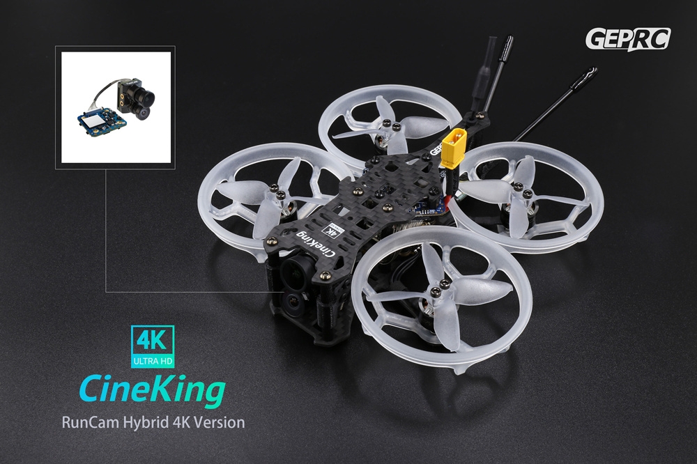 GEPRC CineKing 95mm 4S 2Inch 4K RunCam Hybrid 4K HD FPV Racing RC Drone PNP BNF