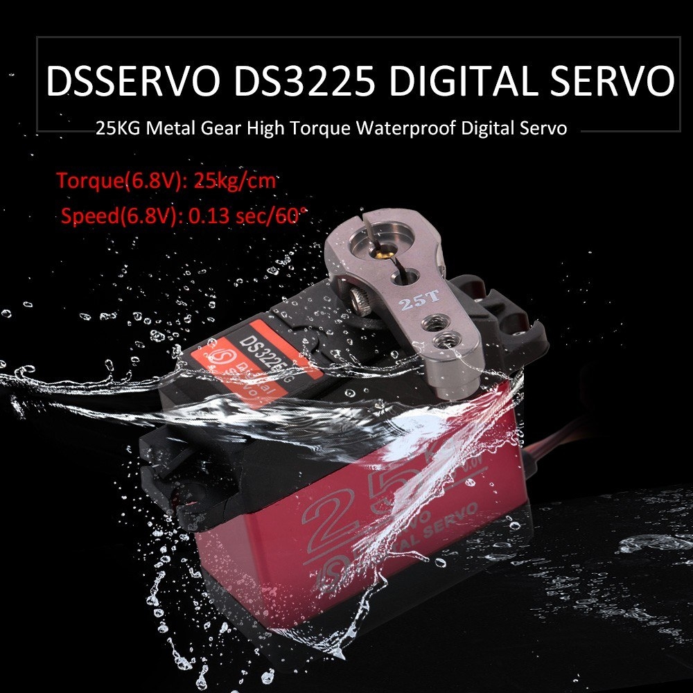 2pcs DSSERVO DS3225 25KG 180 Degree Metal Gear High Torque Waterproof Digital Servo For RC Airplane Robot