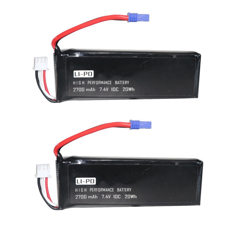 2PCS 7.4V 2700mAh 10C Lipo Battery With USB Charger for Hubsan H501S H501C RC Quadcopter