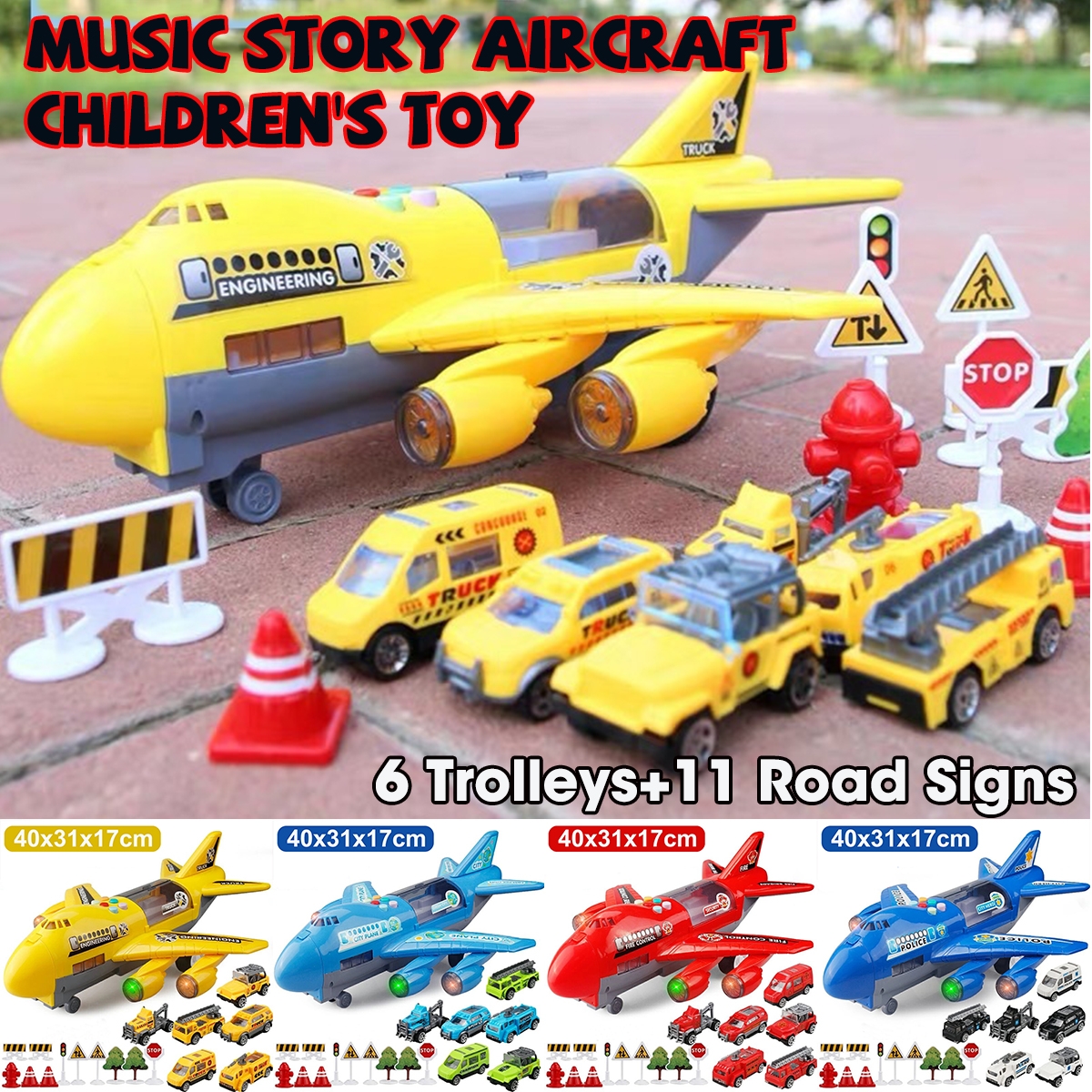 Music Story Simulation Track Inertia Children's Toy Aircraft Large Size Passenger Plane Kids Airliner Toys