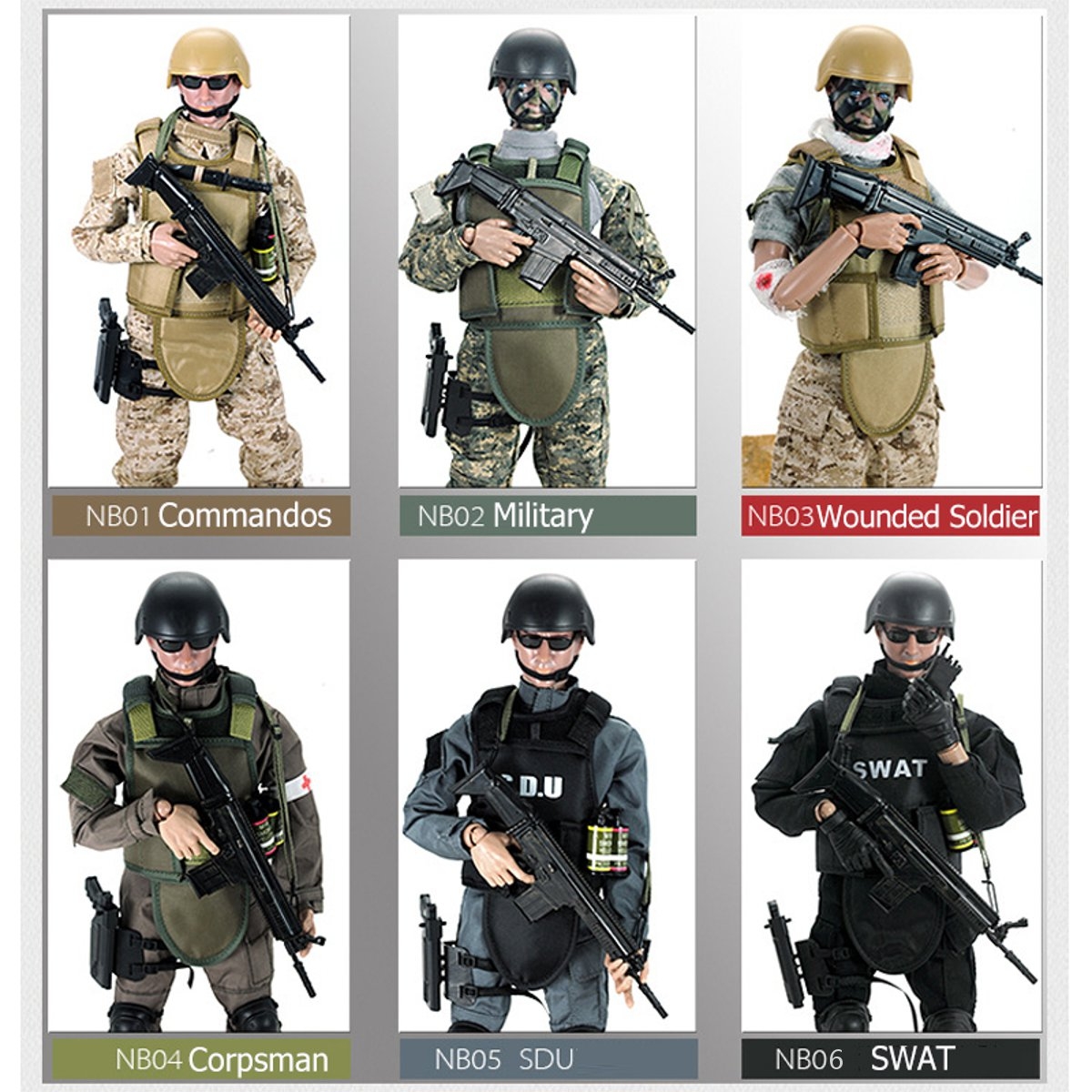 12inch 300mm 1/6 Uniform Military Army Soldier Set Model SWAT SDU Combat Game Action Figure Toys Gift