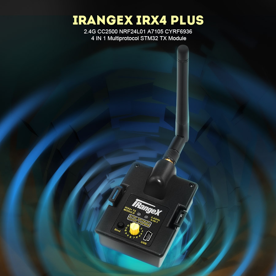 IRangeX IRX4 Plus 2.4G CC2500 NRF24L01 A7105 CYRF6936 4 IN 1 Multiprotocol STM32 TX Module With Case