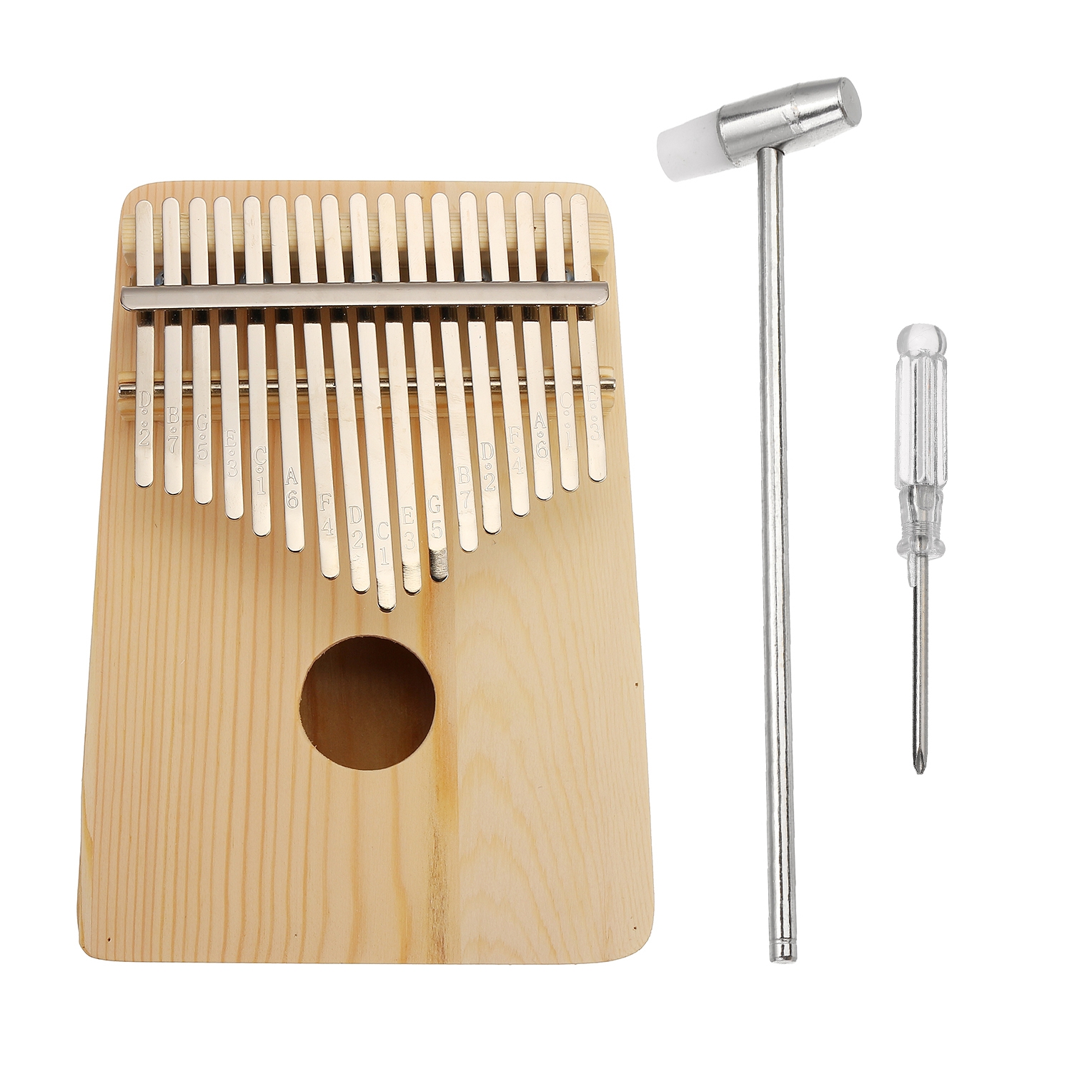 17 Key Kalimba Wood Thumb Piano Finger Keyboard Instrument w/Tuning Hammer Gift