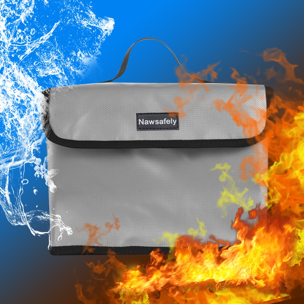 Nawsafely Waterproof Fireproof Explosion-proof Lipo Battery Safety Bag 260x180x130mm for RC Model Battery