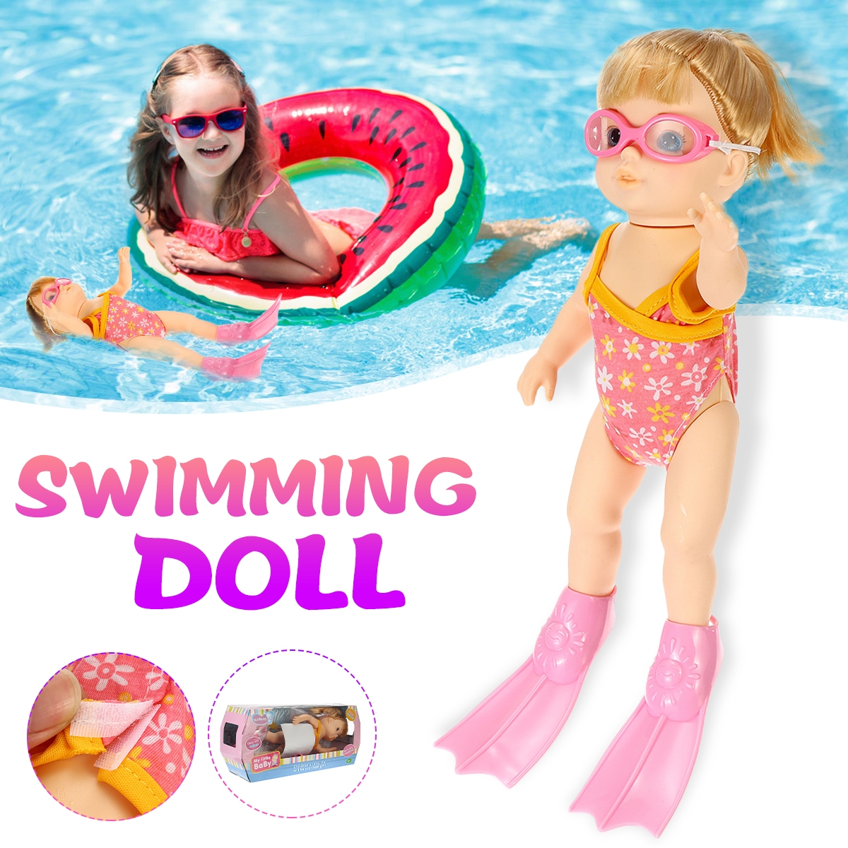 Children's Beach Swimming Pool Water Swimming Swimmer Summer Waterproof Electric Doll Water Toy