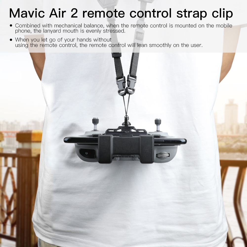 RCSTQ Quick Release Remote Controller Neck Lanyard Adjustable Strap Clip for DJI Mavic Air 2 Drone