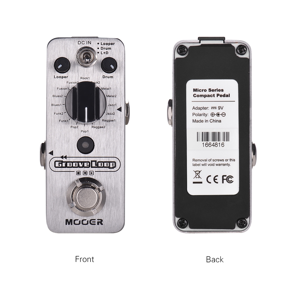 MOOER Grooves Loop Drum Machine & Looper Pedal 3 Modes Max. 20min Recording Time Tap Tempo True Bypass Full Metal Shell