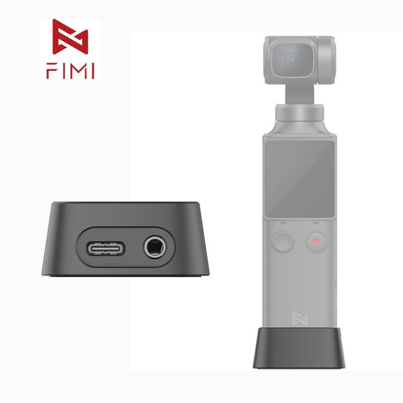 FIMI Palm Gimbal Camera Charging Base Adapter with 3.5mm Audio Microphone Connector Accessories