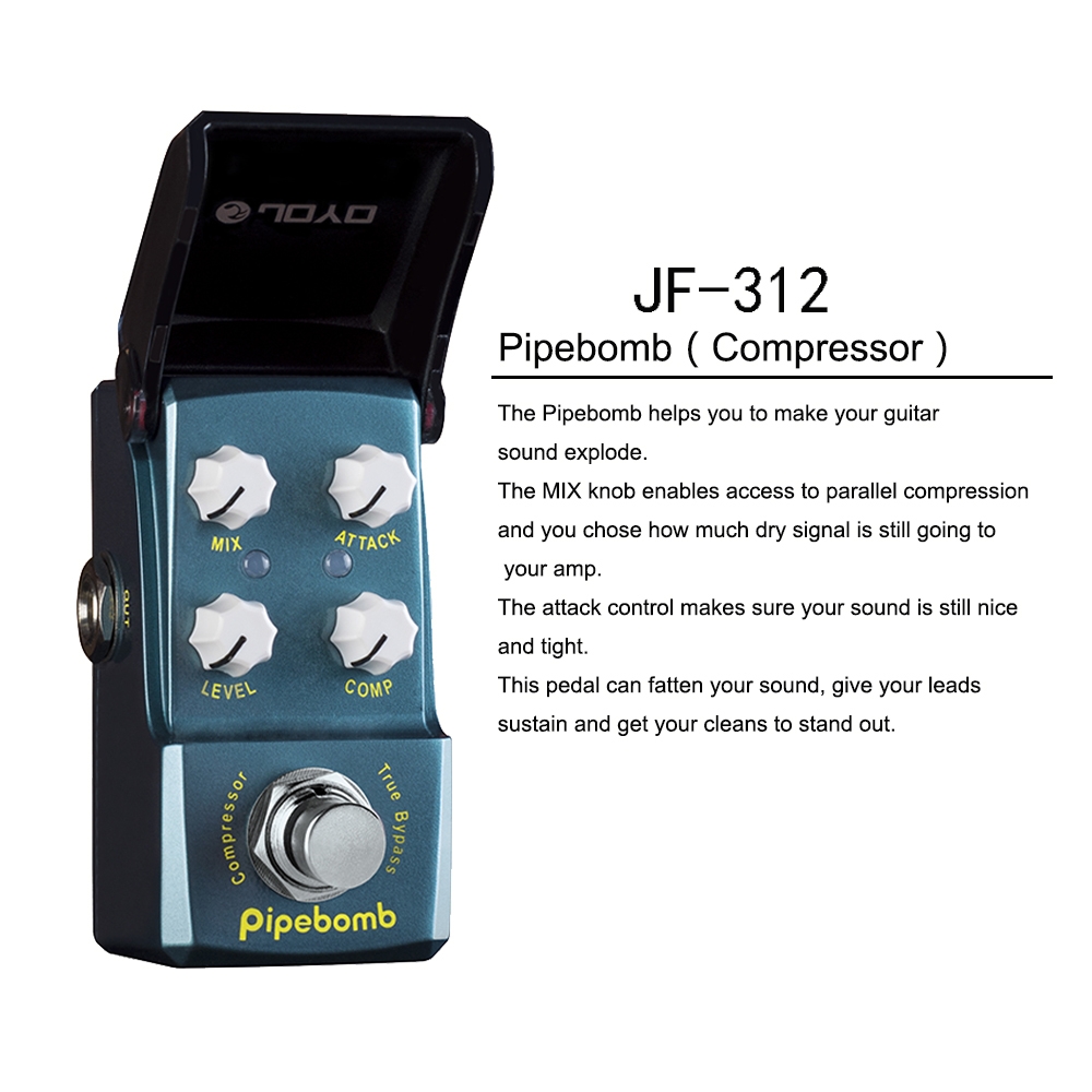 JOYO JF-312 Pipebomb Compressor Mini Electric Guitar Effect Pedal with Knob Guard True Bypass Guitar Parts & Accessories