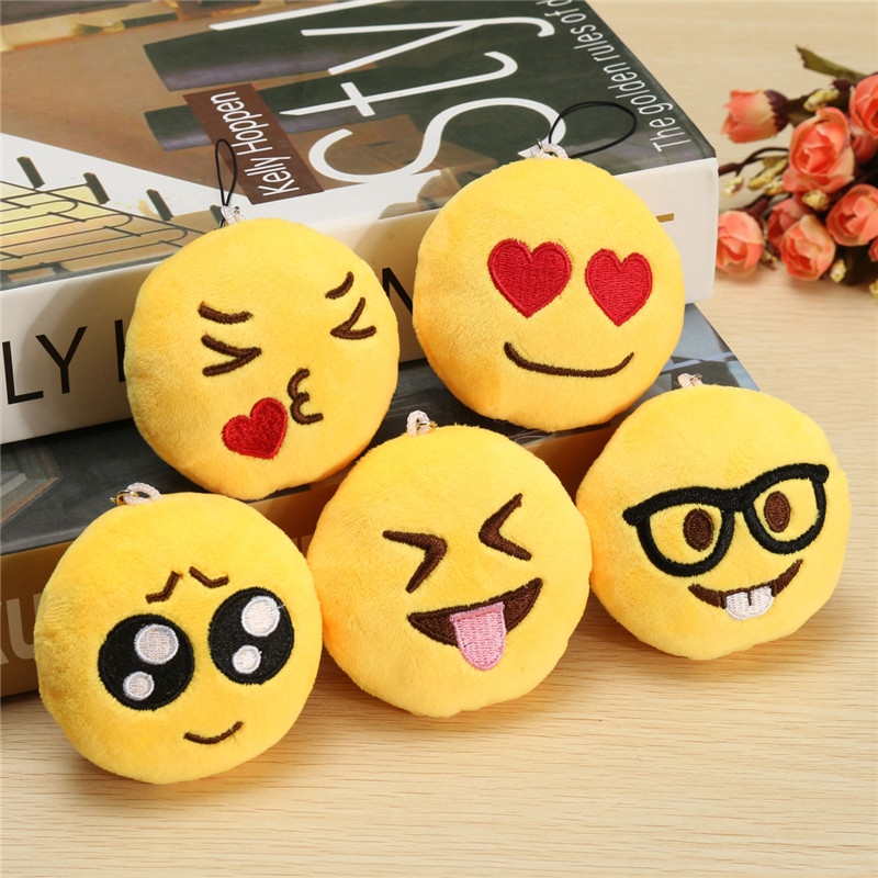 3inch 8cm Smiley Emoticon Round Emoji Ornament Stuffed Plush Soft Pendant