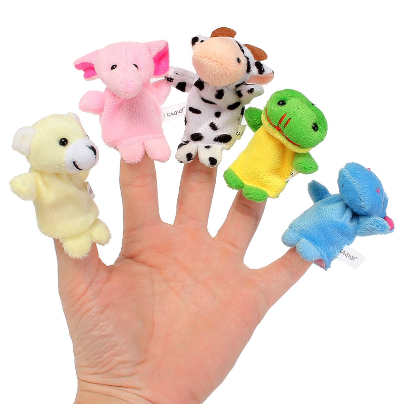 10pcs Double Animal Finger Plush Toy Dolls Telling Story Helper Kids Children Gift