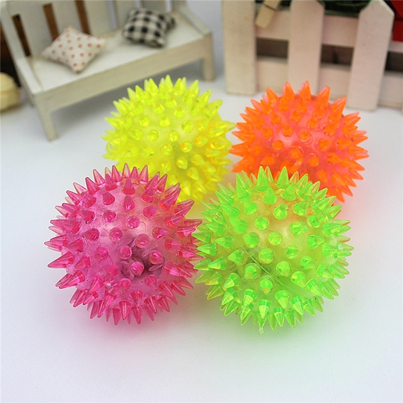 6cm Stress Reliever Ball Flashing Light Spiky Massage Ball Stress Reflexology Eases Tension Therapy