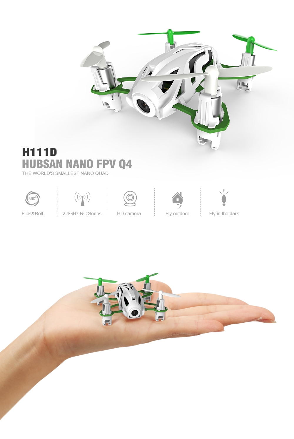 Hubsan H111D Nano Q4 5.8G FPV With 720P HD Camera RC Quadcopter RTF