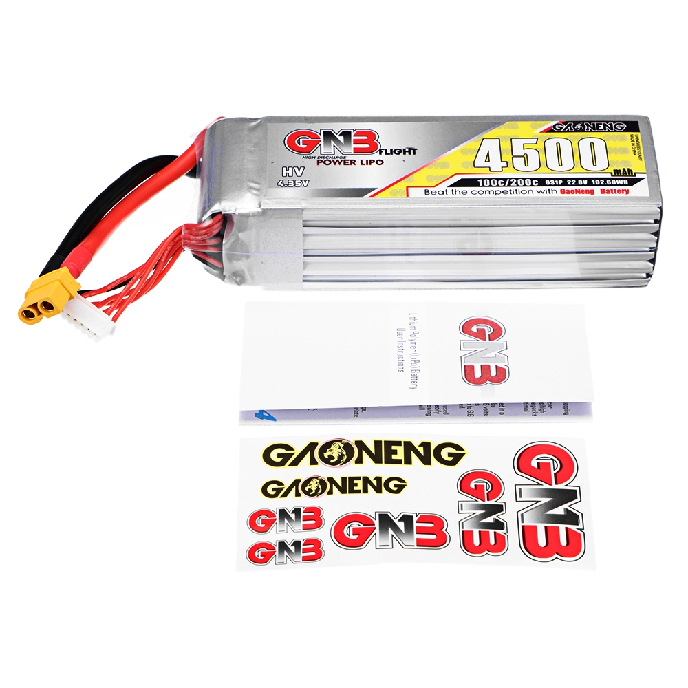 Gaoneng GNB 22.8V 4500mAh 100C 6S HV LiPo Battery XT60/XT90/T Plug for RC Drone