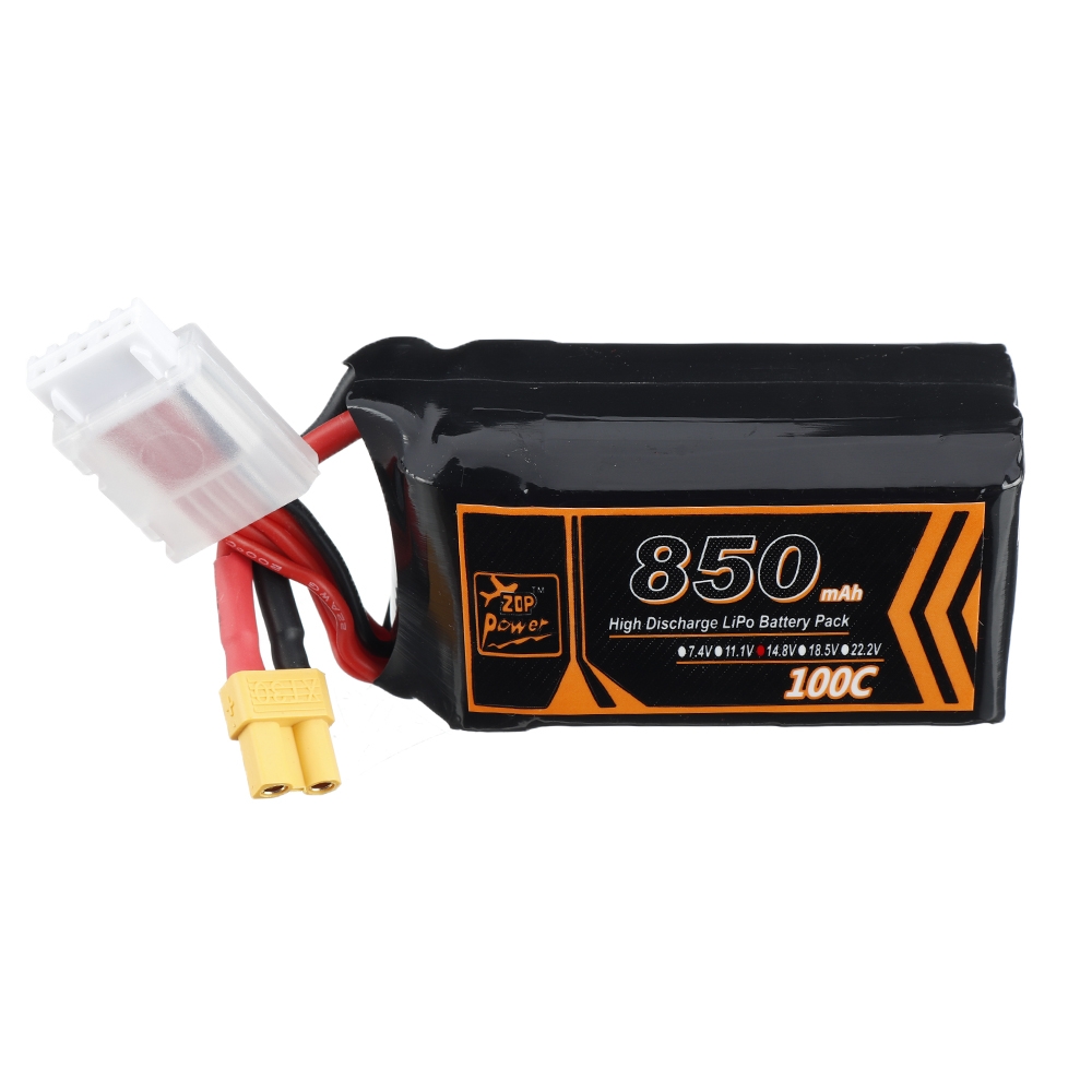 ZOP Power 14.8V 850mAh 100C 4S Lipo Battery XT30 Plug for RC Racing Drone
