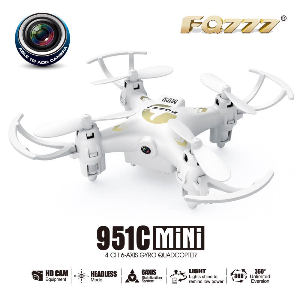 FQ777 951C 0.3MP Camera 3D Roll 2.4G 4CH 6Axis RC Quadcopter RTF - White