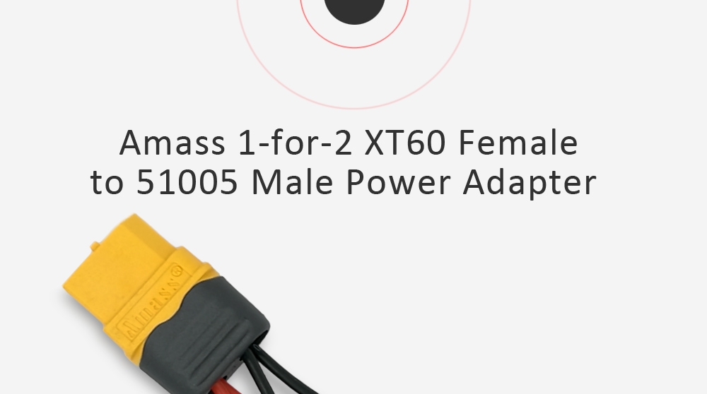 Amass 1-for-2 XT60 Female to 51005 Male Power Adapter for RC Model Battery